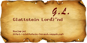 Glattstein Loránd névjegykártya